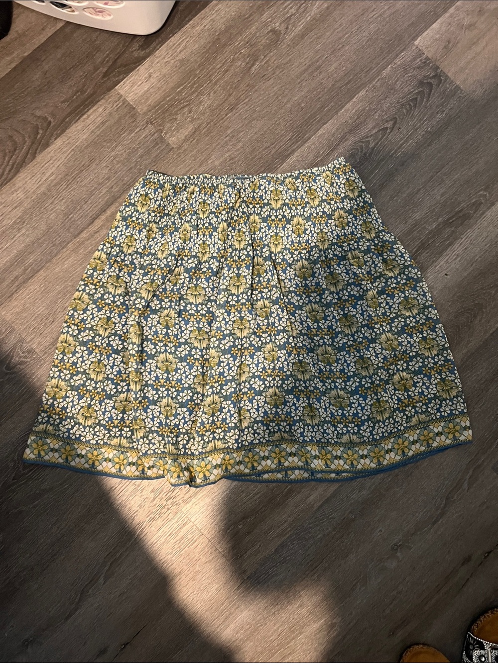Max Studio Yellow Floral Mini Skirt on Blue